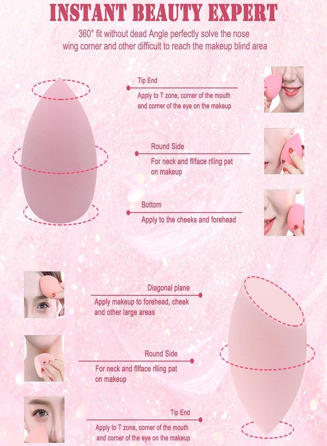 Scartink 6+6 Professional Makeup Sponge Set,2.76 inch Portable Soft Sponge Setting Face Puffs,Multicolor Makeup Blending Sponge Cosmetic Applicator for Loose Powder,Liquid,Facial Makeup Tools（Pink) - Image 3